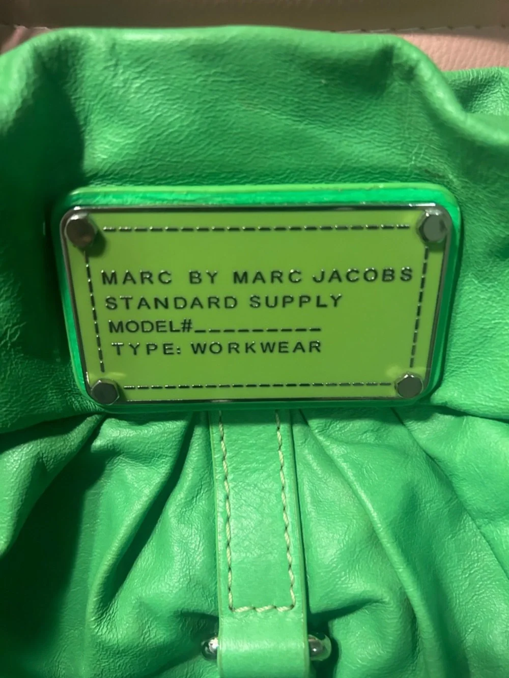 Marc by Marc Jacobs Neon Green Leather Hobo Bag - Picture 2 of 12